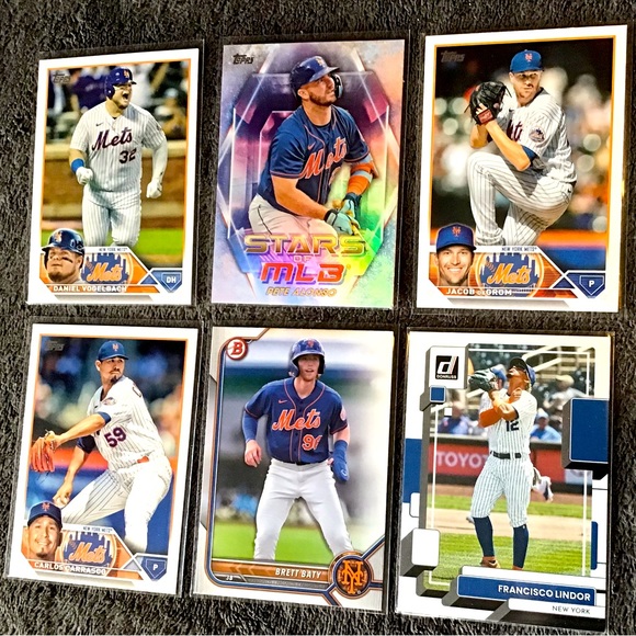 Topps 2023 Series I-Mets-Alsonso-Vogelbach-Lindor-Brett Baty-Carrasco-Ja… - Picture 1 of 2